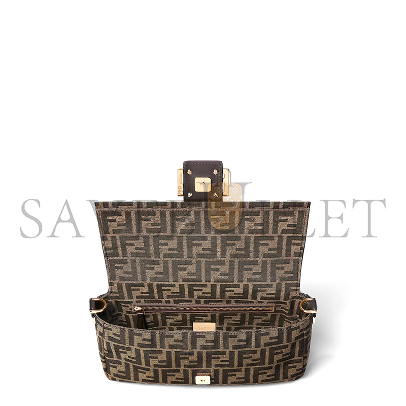 F**di baguette tobacco brown ff jacquard fabric bag 8br600afpmf1gl7 (27*15*6cm)